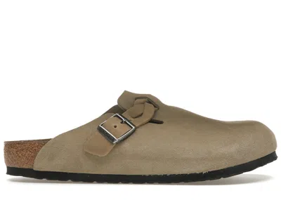 Pre-owned Birkenstock Men's  Boston Braided Suede Sneakers In Taupe