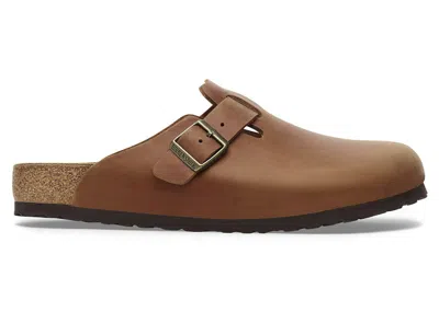 Pre-owned Birkenstock Men's  Boston Oiled Leather Sneakers In Cognac In Brown