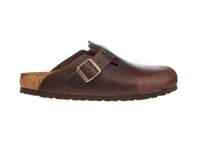 Pre-owned Birkenstock Men's  Boston Oiled Leather Sneakers In Habanna In Brown