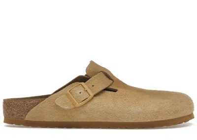 Pre-owned Birkenstock Men's  Boston Suede (cream Outsole) Sneakers In Latte Cream