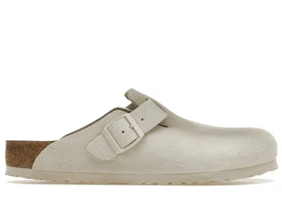 Pre-owned Birkenstock Men's  Boston Suede Sneakers In Antique White