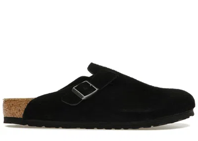 Pre-owned Birkenstock Men's  Boston Suede Sneakers In Black