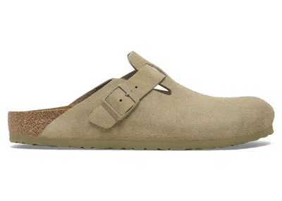 Pre-owned Birkenstock Men's  Boston Suede Sneakers In Faded Khaki