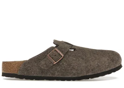 Pre-owned Birkenstock Men's  Boston Wool Felt Sneakers In Cacao In Brown