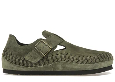 Pre-owned Birkenstock Men's  London Braided Shearling Kith Sneakers In Olive Night