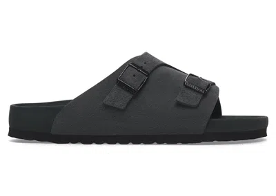 Pre-owned Birkenstock Men's  Zürich Suede Leather Sneakers In Charcoal
