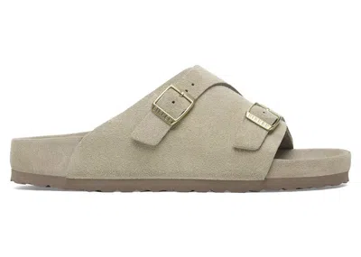 Pre-owned Birkenstock Men's  Zürich Suede Leather Sneakers In Taupe In Brown