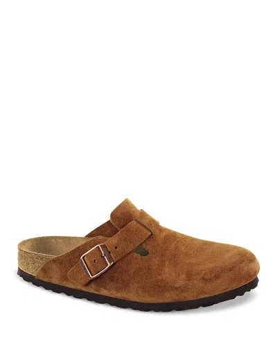 Birkenstock Mink Suede Leather Boston Mule In Multi