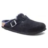 Birkenstock Men's Boston Shearling Regular Sandals In Midnight In Blue