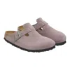 Birkenstock Boston Soft Footbed Suede Clog In Faded Purple, Women's At Urban Outfitters In Multi