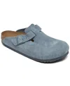 Birkenstock Men's Boston Soft Footbed Suede Leather Clogs From Finish Line In Blue
