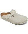 BIRKENSTOCK MEN'S BOSTON SOFT FOOTBED SUEDE LEATHER CLOGS FROM FINISH LINE