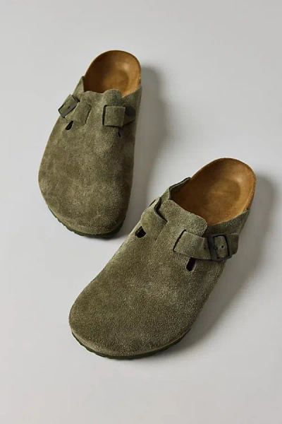 BIRKENSTOCK MEN'S BOSTON SUEDE CLOG IN THYME, MEN'S AT URBAN OUTFITTERS