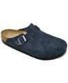 Birkenstock Men's Boston Suede Leather Birko-flor Clogs From Finish Line In Blue