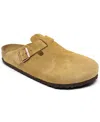 Birkenstock Men's Boston Suede Leather Birko-flor Clogs From Finish Line In Latte Cream