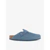 Birkenstock Boston Soft Footbed Clog In Elemental Blue Suede, Men's At Urban Outfitters