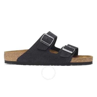 Birkenstock Men's Midnight Arizona Suede Embossed Slides