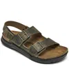 BIRKENSTOCK MEN'S MILANO CROSSTOWN WAXY LEATHER TWO STRAP SANDALS FROM FINISH LINE