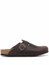 Birkenstock Boston Mules In Brown In Brown