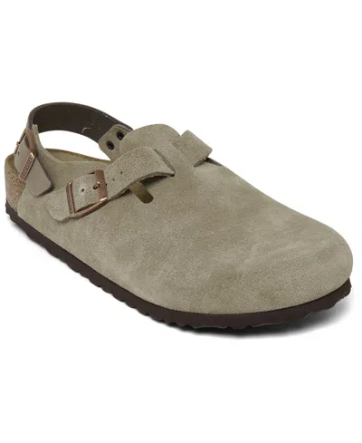 Birkenstock Men's Tokio Suede Leather Clogs From Finish Line In Beige