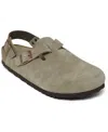 Birkenstock Mens Taupe Tokio Logo-embossed Flat Suede Clogs Eur 43.5 / 9.5 Uk In Beige