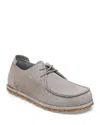 Birkenstock Utti Lace Up Deep Blue Loafers Whale Grey In Gray