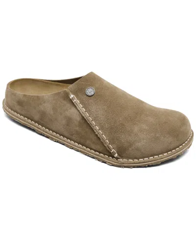Birkenstock Men's Zermatt Premium Suede Leather Clog Slippers From Finish Line In Brown