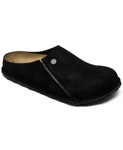Birkenstock Men's Zermatt Premium Suede Leather Clog Slippers From Finish Line In Black