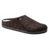Birkenstock Felted Closed-toe Mules In Brown