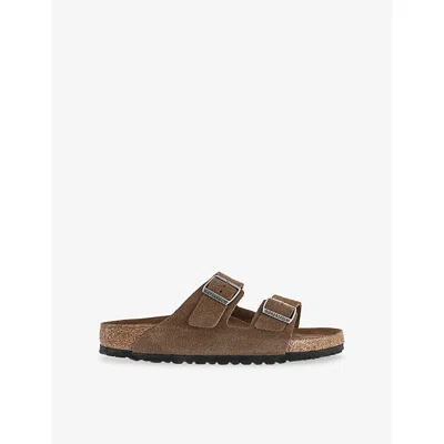 Birkenstock Mens Dark Tea Tfb Arizona Two-strap Suede Sandals Eur 44.5 / 10.5 Uk