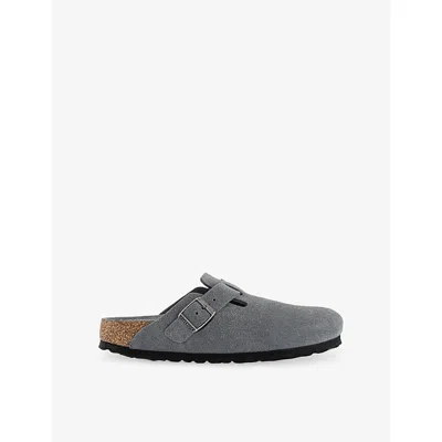 BIRKENSTOCK MENS BASALT GREY TFB BOSTON SUEDE CLOGS EUR 42 / 8 UK