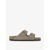 Birkenstock Taupe Suede Arizona Slide In Taupe