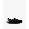 Birkenstock Tokio Suede Leather Slides In Black