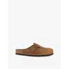 Birkenstock Boston Cognac Suede Leather Sandal In Brown