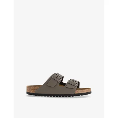 Birkenstock Mens  Arizona Two-strap Leather Sandals In Concrete Gray