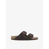 Birkenstock Mens Habana Waxy Leather Arizona Double-strap Suede Sandals Eur 41.5 / 7.5 Uk In Habana Waxy Leather