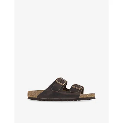 BIRKENSTOCK MENS HABANA WAXY LEATHER ARIZONA DOUBLE-STRAP SUEDE SANDALS EUR 43.5 / 9.5 UK