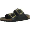 Birkenstock Arizona Big Buckle Leather Slides In Black