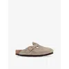 Birkenstock Taupe Regular Boston Soft Footbed Slip-on Loafers In Suede Taupe