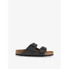 Birkenstock Arizona Sandal With Oiled Leather In Suede Velvet Grey