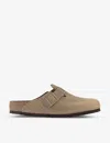 Birkenstock Boston Bs Mens Nubuck Slip On Clogs In Brown