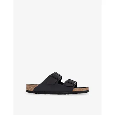 Birkenstock Mens Triple Black Arizona Two-strap Faux-leather Sandals Eur 43 / 9 Uk