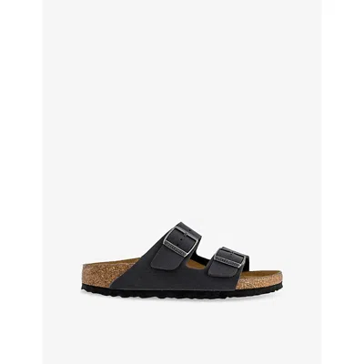BIRKENSTOCK MENS VELVET GREY BIRKO ARIZONA DOUBLE-STRAP LEATHER SANDALS EUR 41.5 / 7.5 UK
