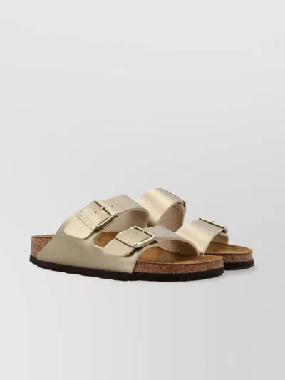 Birkenstock Arizona Birko-flor Metallic Womens Sandals In Gold