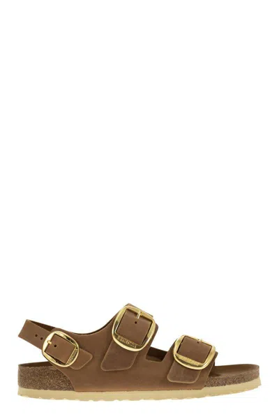 BIRKENSTOCK BIRKENSTOCK MILANO BIG BUCKLE - OILED LEATHER SANDAL