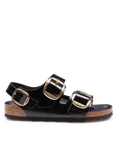 BIRKENSTOCK BIRKENSTOCK MILANO BIG BUCKLE I LACQUERED LEATHER SANDAL
