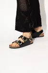 Birkenstock Milano Big Buckle I Lacquered Leather Sandal Color Bla In Black