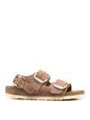 Birkenstock Milano Big Buckle Oiled In Brown
