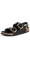 Birkenstock Milano Big Buckle I Lacquered Leather Sandal Color Bla In High Shine Black