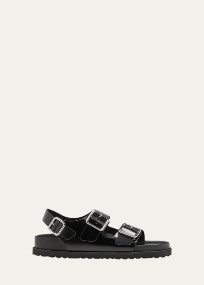 Birkenstock Milano Leather Sandals In Black